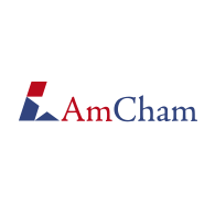 Logotip AmCham - dugogodišnji klijent agencije Aion za prevoditeljske usluge.