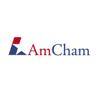 Logotip AmCham - dugogodišnji klijent agencije Aion za prevoditeljske usluge.