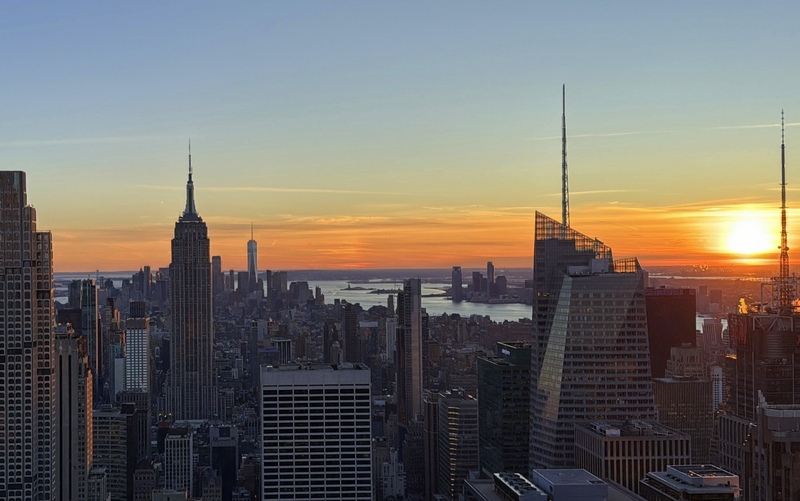 View from the Rock at sunset with Hudson