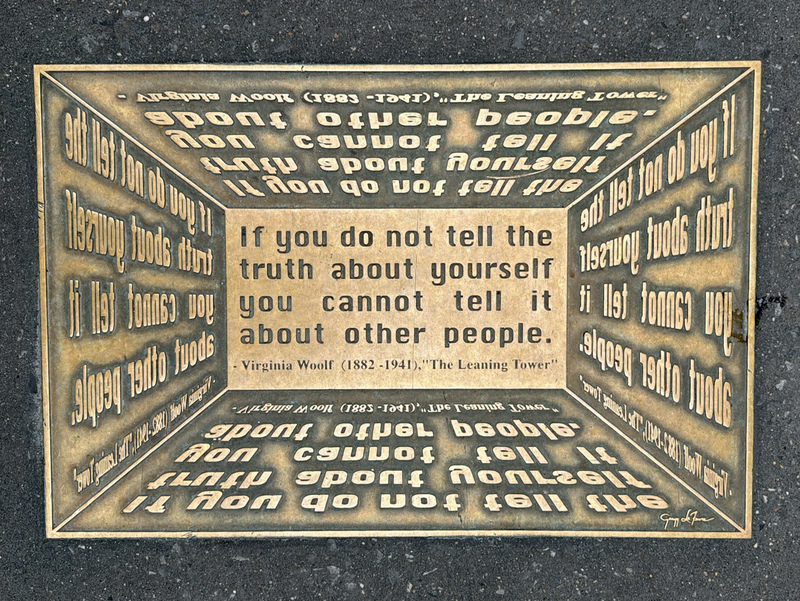 Virginia Woolf pavement plaque, from above